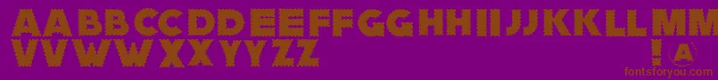 Zagzaggoosepimples-fontti – ruskeat fontit violetilla taustalla
