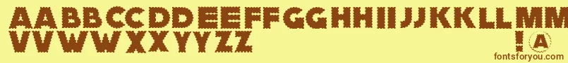 Zagzaggoosepimples Font – Brown Fonts on Yellow Background