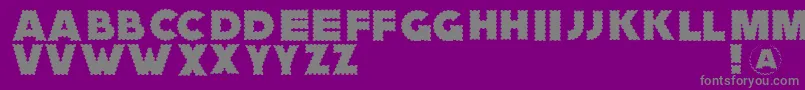 Fonte Zagzaggoosepimples – fontes cinzas em um fundo violeta