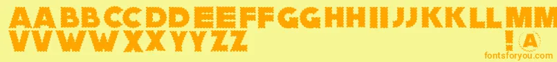 Zagzaggoosepimples Font – Orange Fonts on Yellow Background