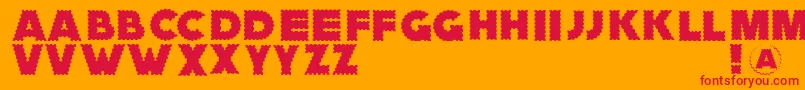 Zagzaggoosepimples Font – Red Fonts on Orange Background