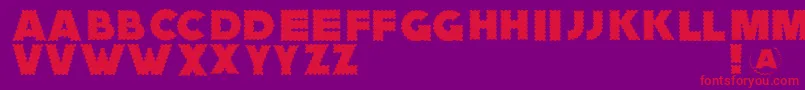 Czcionka Zagzaggoosepimples – czerwone czcionki na fioletowym tle