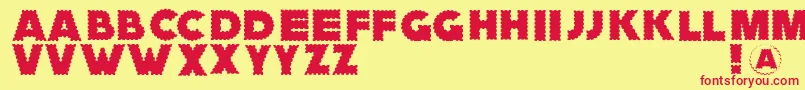 Zagzaggoosepimples Font – Red Fonts on Yellow Background