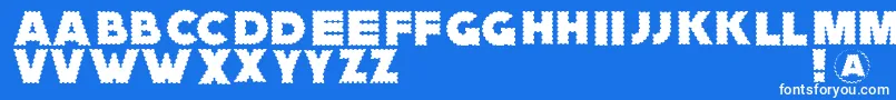 Шрифт Zagzaggoosepimples – белые шрифты на синем фоне
