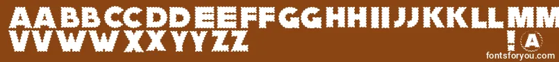 Fonte Zagzaggoosepimples – fontes brancas em um fundo marrom