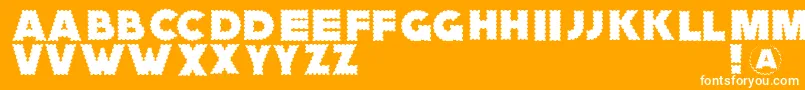 Zagzaggoosepimples-fontti – valkoiset fontit oranssilla taustalla