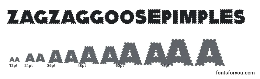 Размеры шрифта Zagzaggoosepimples