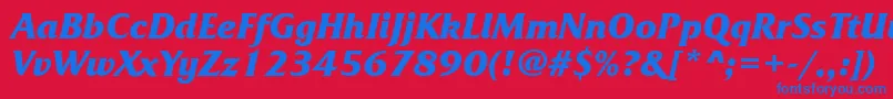 FrizquadratabttBolditalic Font – Blue Fonts on Red Background