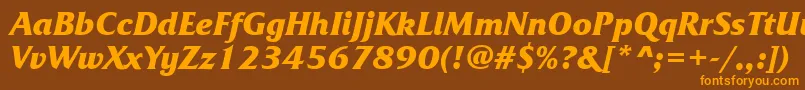 FrizquadratabttBolditalic Font – Orange Fonts on Brown Background