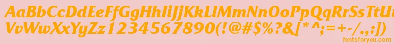 FrizquadratabttBolditalic Font – Orange Fonts on Pink Background