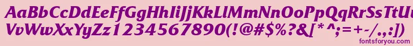 FrizquadratabttBolditalic Font – Purple Fonts on Pink Background