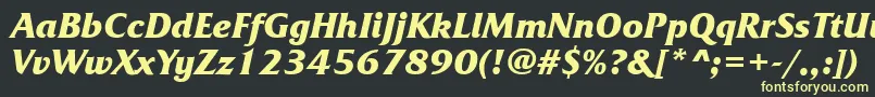 FrizquadratabttBolditalic Font – Yellow Fonts on Black Background