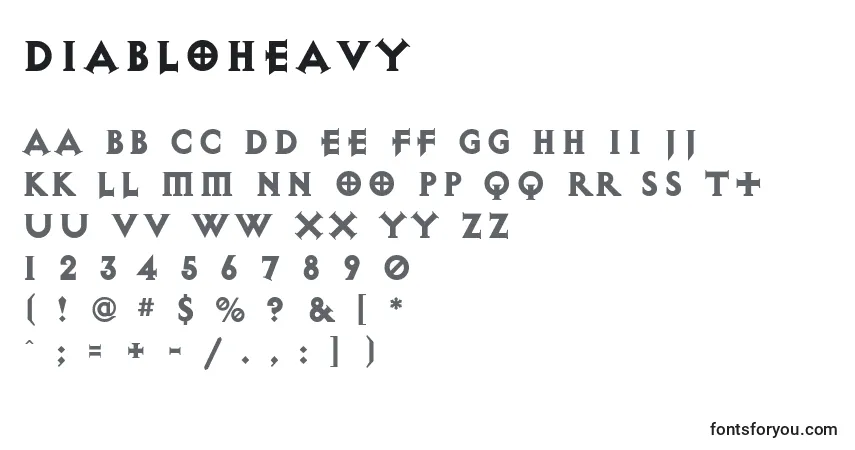Schriftart DiabloHeavy – Alphabet, Zahlen, spezielle Symbole