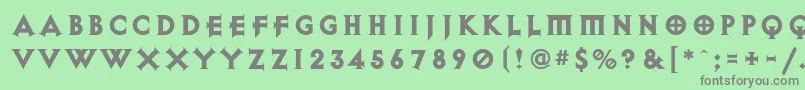 フォントDiabloHeavy – 緑の背景に灰色の文字