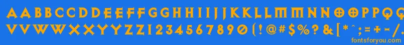 DiabloHeavy Font – Orange Fonts on Blue Background