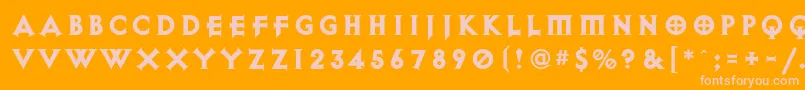 DiabloHeavy Font – Pink Fonts on Orange Background