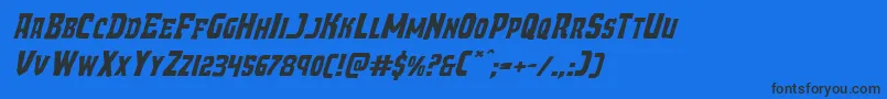 Demonpriestexpandital Font – Black Fonts on Blue Background