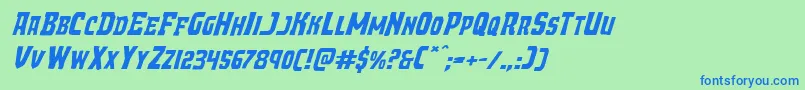 Demonpriestexpandital Font – Blue Fonts on Green Background