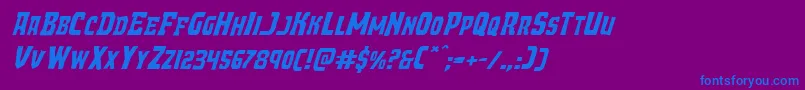 Więcej informacji o czcionce Demonpriestexpandital Czcionka Demonpriestexpandital – niebieskie czcionki na fioletowym tle