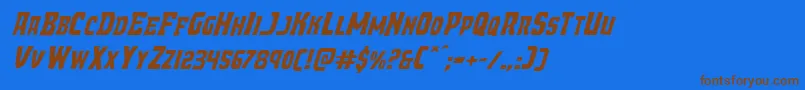 Demonpriestexpandital Font – Brown Fonts on Blue Background