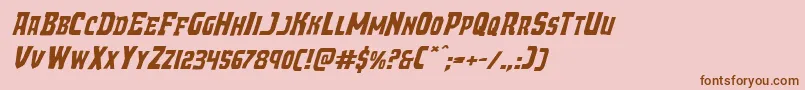 Demonpriestexpandital Font – Brown Fonts on Pink Background