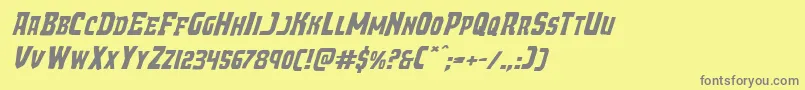 Demonpriestexpandital Font – Gray Fonts on Yellow Background