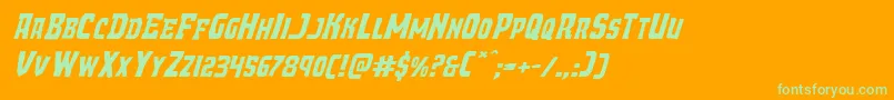 Demonpriestexpandital Font – Green Fonts on Orange Background