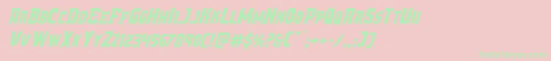 Demonpriestexpanditalフォントについての詳細 フォントDemonpriestexpandital – ピンクの背景に緑の文字