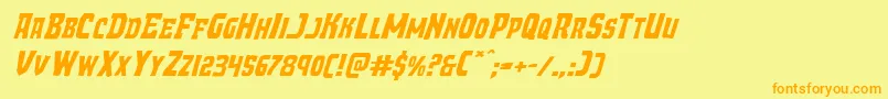 Demonpriestexpandital Font – Orange Fonts on Yellow Background