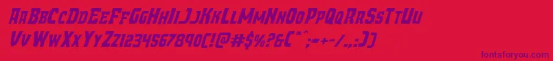 Demonpriestexpandital Font – Purple Fonts on Red Background