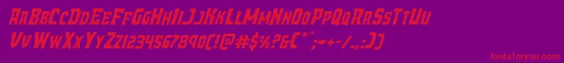 Demonpriestexpandital Font – Red Fonts on Purple Background