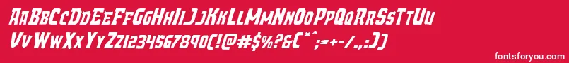 Demonpriestexpandital Font – White Fonts on Red Background
