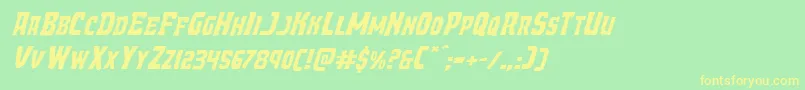 Demonpriestexpandital Font – Yellow Fonts on Green Background
