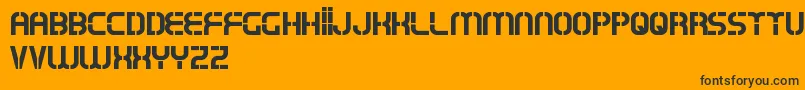 OxinArmyFreePromo Font – Black Fonts on Orange Background