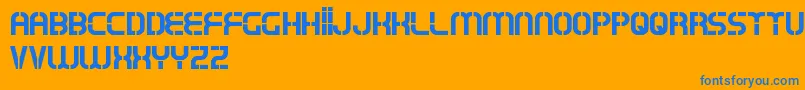 OxinArmyFreePromo Font – Blue Fonts on Orange Background