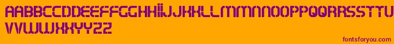 OxinArmyFreePromo Font – Purple Fonts on Orange Background