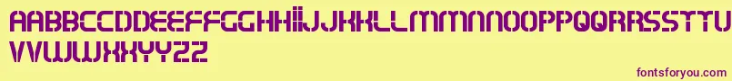 OxinArmyFreePromo Font – Purple Fonts on Yellow Background