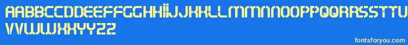 OxinArmyFreePromo Font – Yellow Fonts on Blue Background