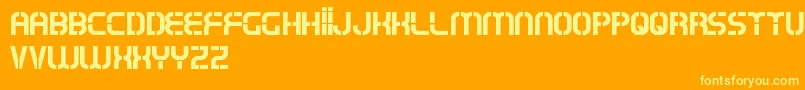 OxinArmyFreePromo Font – Yellow Fonts on Orange Background