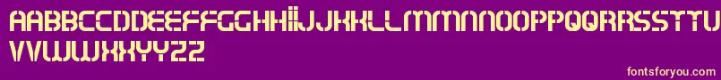 OxinArmyFreePromo Font – Yellow Fonts on Purple Background