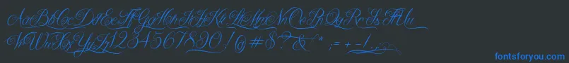 QueenOfTheMoon Font – Blue Fonts on Black Background