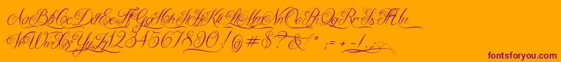 QueenOfTheMoon Font – Purple Fonts on Orange Background