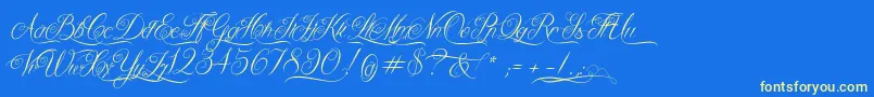 QueenOfTheMoon Font – Yellow Fonts on Blue Background