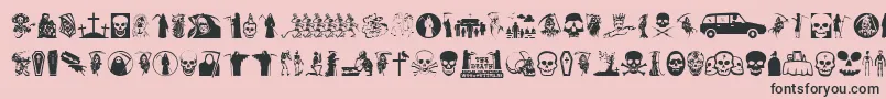 フォントThedeath – ピンクの背景に黒い文字