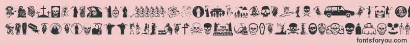 Thedeath-Schriftart – Schwarze Schriften auf rosa Hintergrund