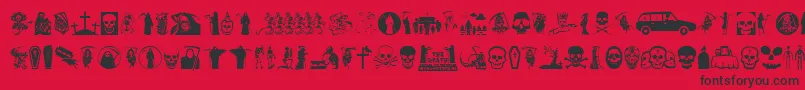 Thedeath-Schriftart – Schwarze Schriften auf rotem Hintergrund