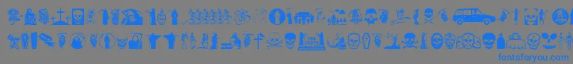 Thedeath Font – Blue Fonts on Gray Background