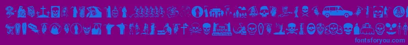 Thedeath Font – Blue Fonts on Purple Background