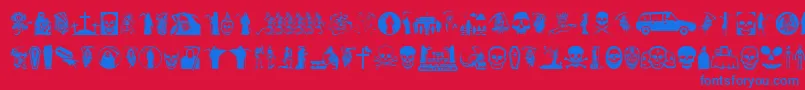 Thedeath Font – Blue Fonts on Red Background