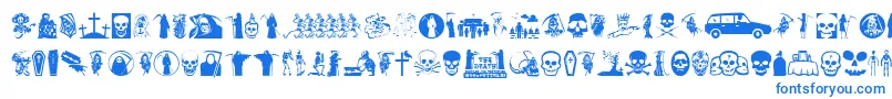 Thedeath Font – Blue Fonts on White Background